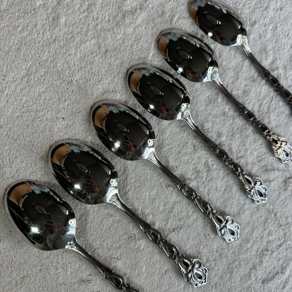 6-VINTAGE ONEIDA CHANDELIER COMMUNITY STAINLESS OVAL PLACE/
